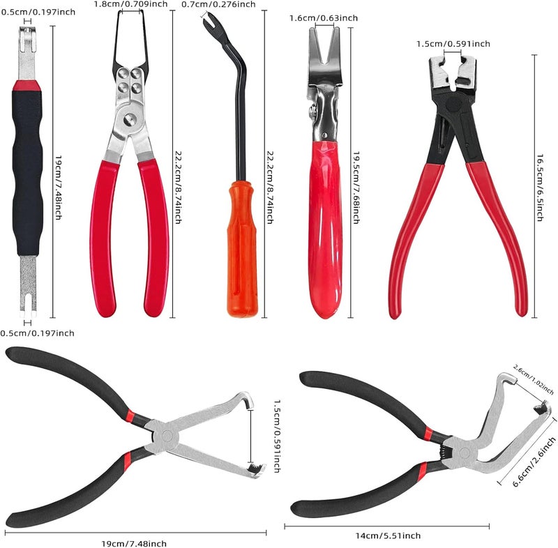 Aufisi Electrical Disconnect Pliers, 7 pcs Electrical Disconnect Pliers for Cars, Connector Removal Tool for Push Tab Style Plugs - Image 2